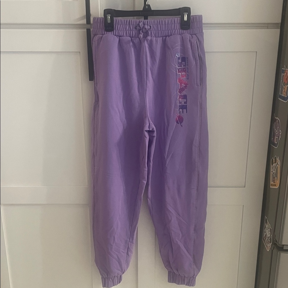 Space-Themed Purple Kids Sweatpants